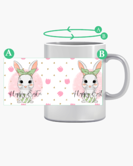 Happy Easter Bunny Mug – Cute Rabbit Design (Left/Right Print)